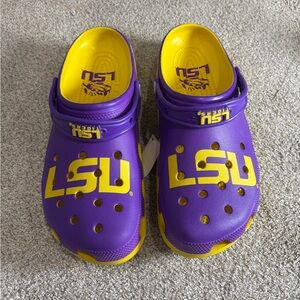 LSU Tigers Crocs Classic Louisiana State University Clogs M10 W12 Shoes NEW NWT!